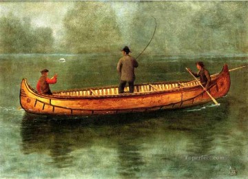 カヌーからの釣り ルミニズム海景 アルバート・ビアシュタット Oil Paintings